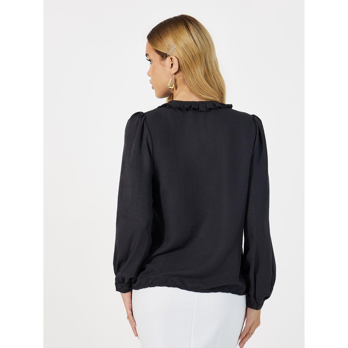 Styli Ruffled Collar Balloon Sleeves Blouse with Pintuck Detail-women-clothing-shirtsandblouses-blouses-image-5