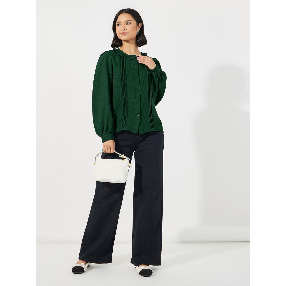 بلوزة بياقة بيتر بان وكسرات-women-clothing-shirtsandblouses-blouses-image-2