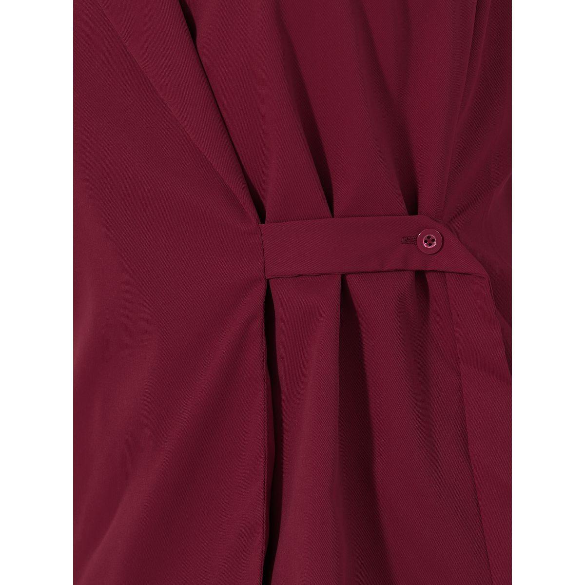 Styli Notch Collar Wrap Waist Coat with Tie Detail with Fixed Button-women-clothing-shirtsandblouses-blouses-image-3