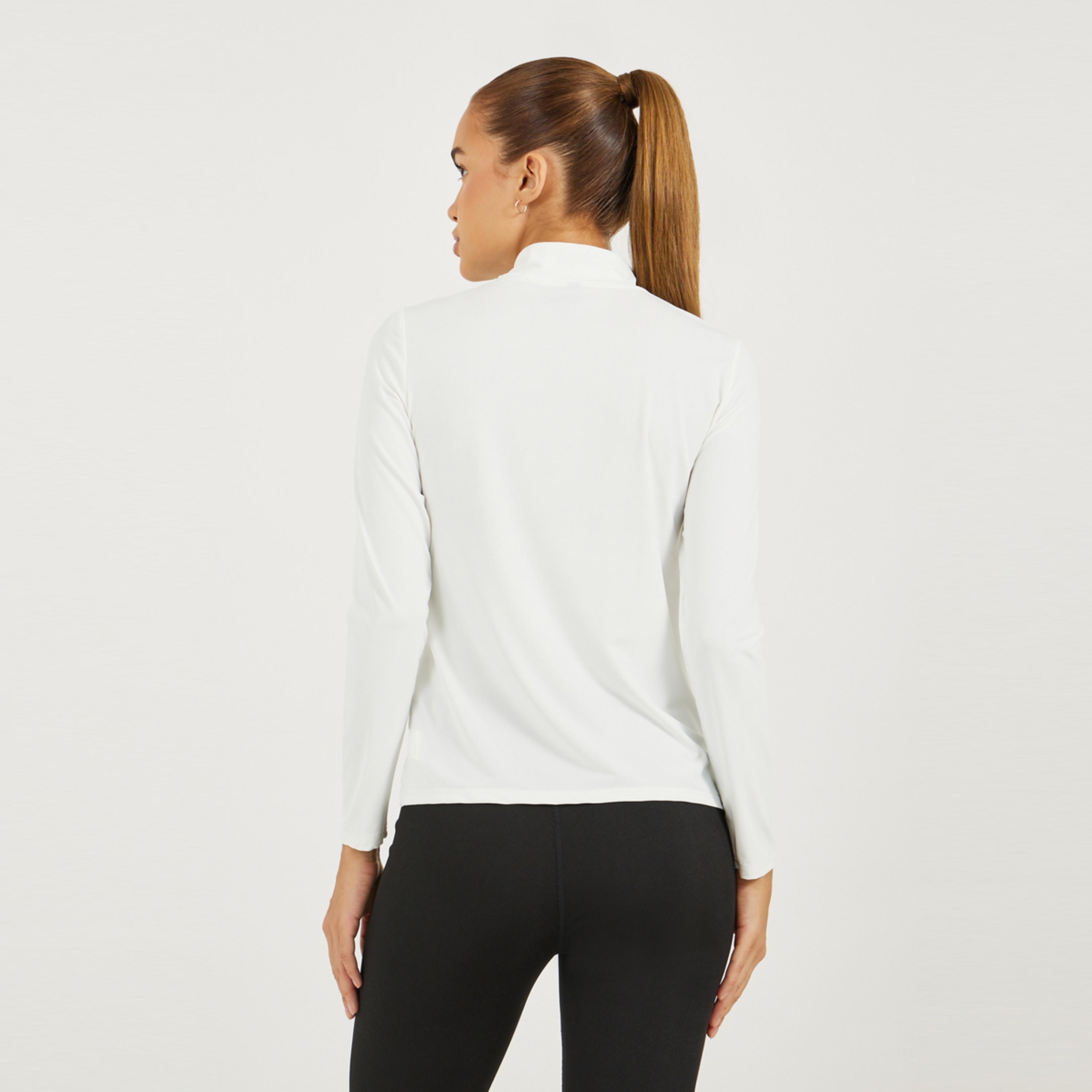 ستايلي - بلوزة رياضية بدرزة محددة مختلفة اللون ونصف سحاب-women-clothing-sportswearandactivewear-tshirtsandvests-image-4