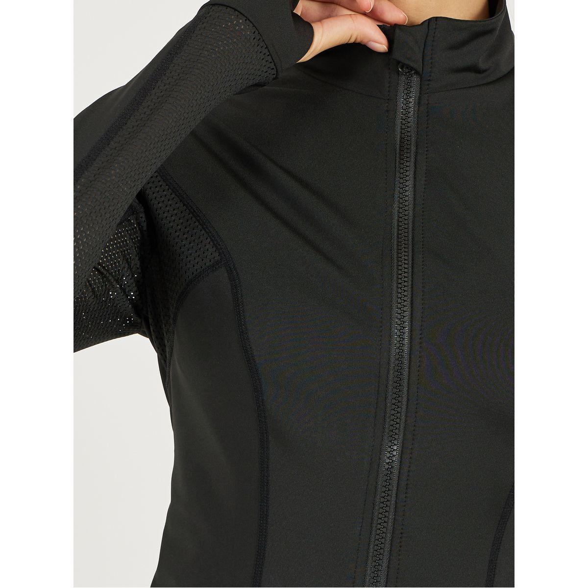 Back Slogan Print Side Panel Mesh Insert Jacket-women-clothing-sportswearandactivewear-coatsandjackets-jackets-image-3