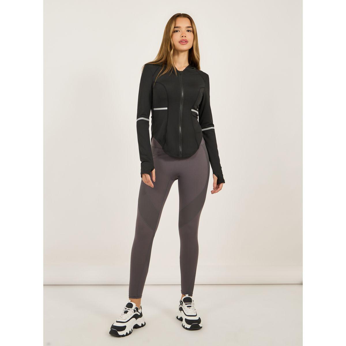 جاكيت مزين بأشرطة عاكسة للضوء وياقة هودي-women-clothing-sportswearandactivewear-coatsandjackets-jackets-image-2