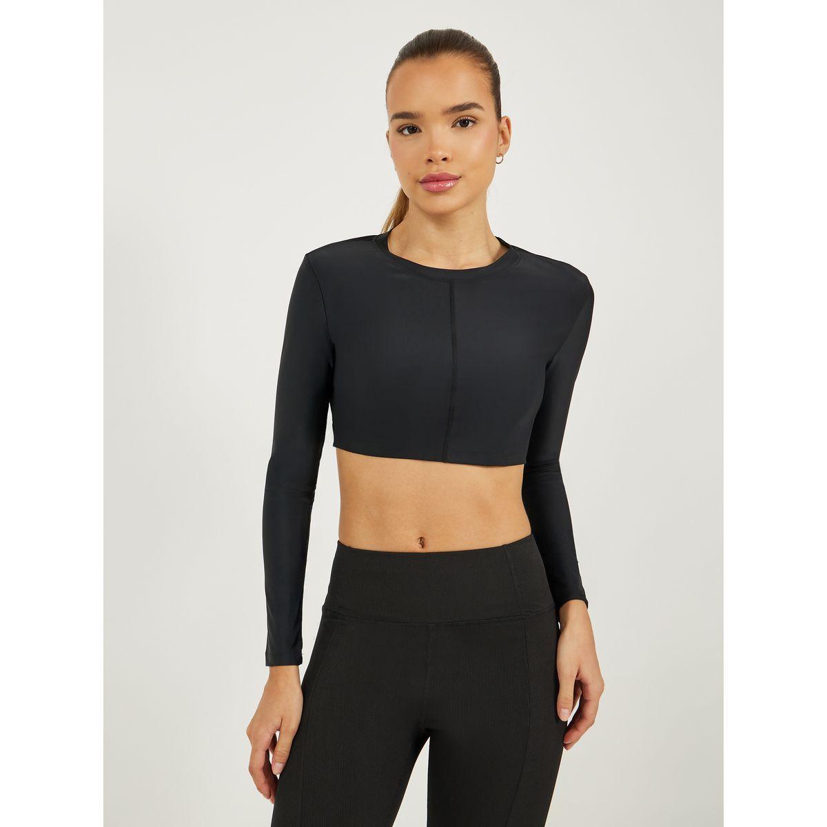 Back Wrap & Peep Long Sleeves Crop Top-women-clothing-sportswearandactivewear-tshirtsandvests-image-2