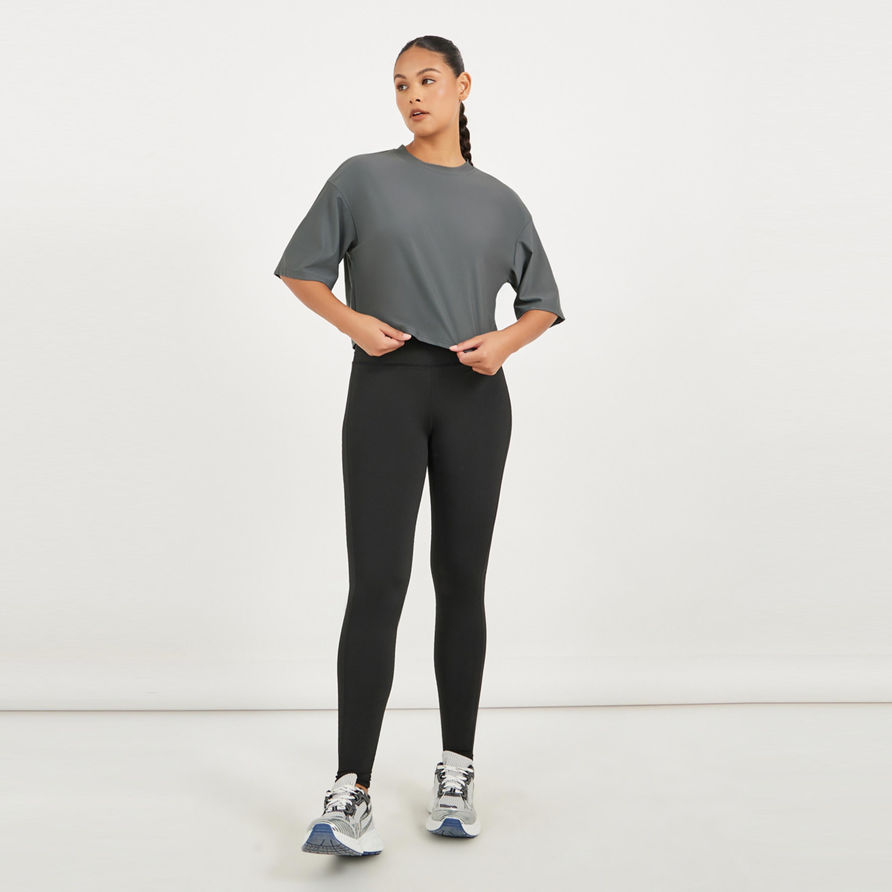 Styli Active Infinity Swirl Slogan Print Boxy Fit Top with Dropped Shoulder-men-clothing-sportswearandactivewear-tshirtsandpolos-image-2
