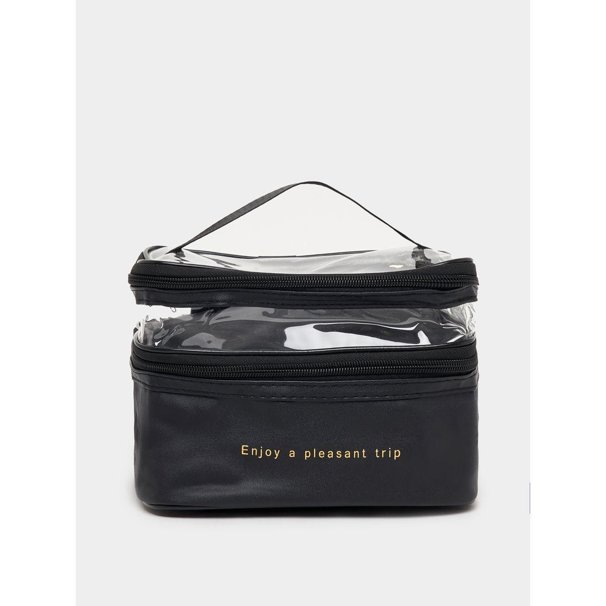 Styli Slogan Print Dual Zipped Washbag-women-bagsandwallets-handbags-image-1