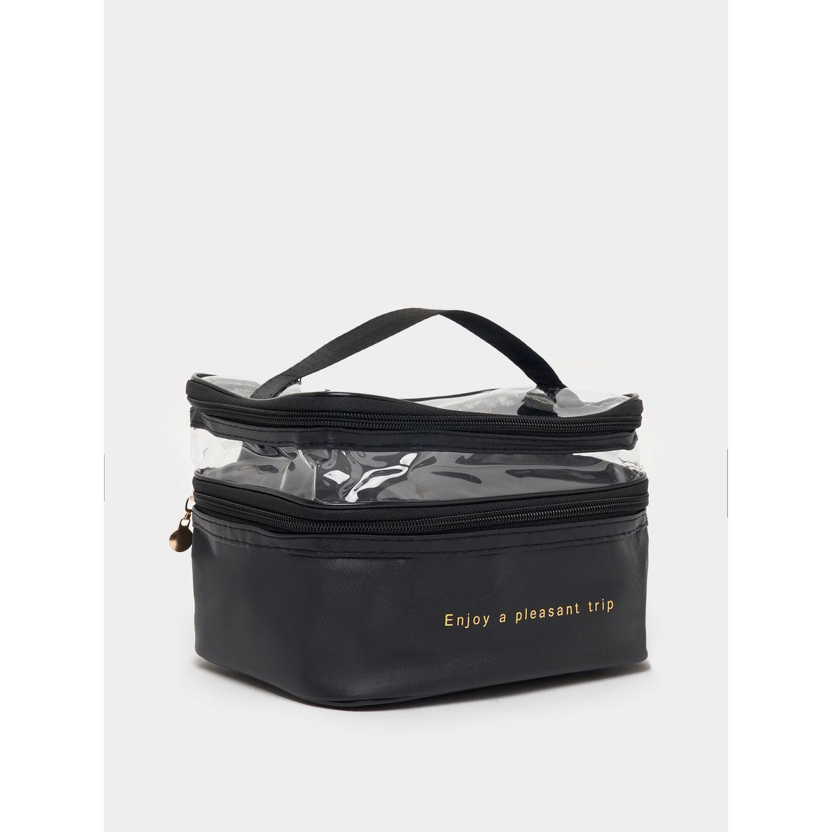 Styli Slogan Print Dual Zipped Washbag-women-bagsandwallets-handbags-image-2