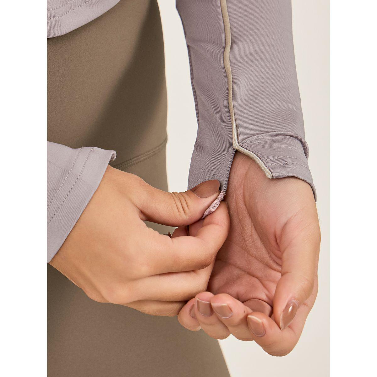 Contrast Piping Arm Split Long Sleeves Top-women-clothing-sportswearandactivewear-tshirtsandvests-image-3