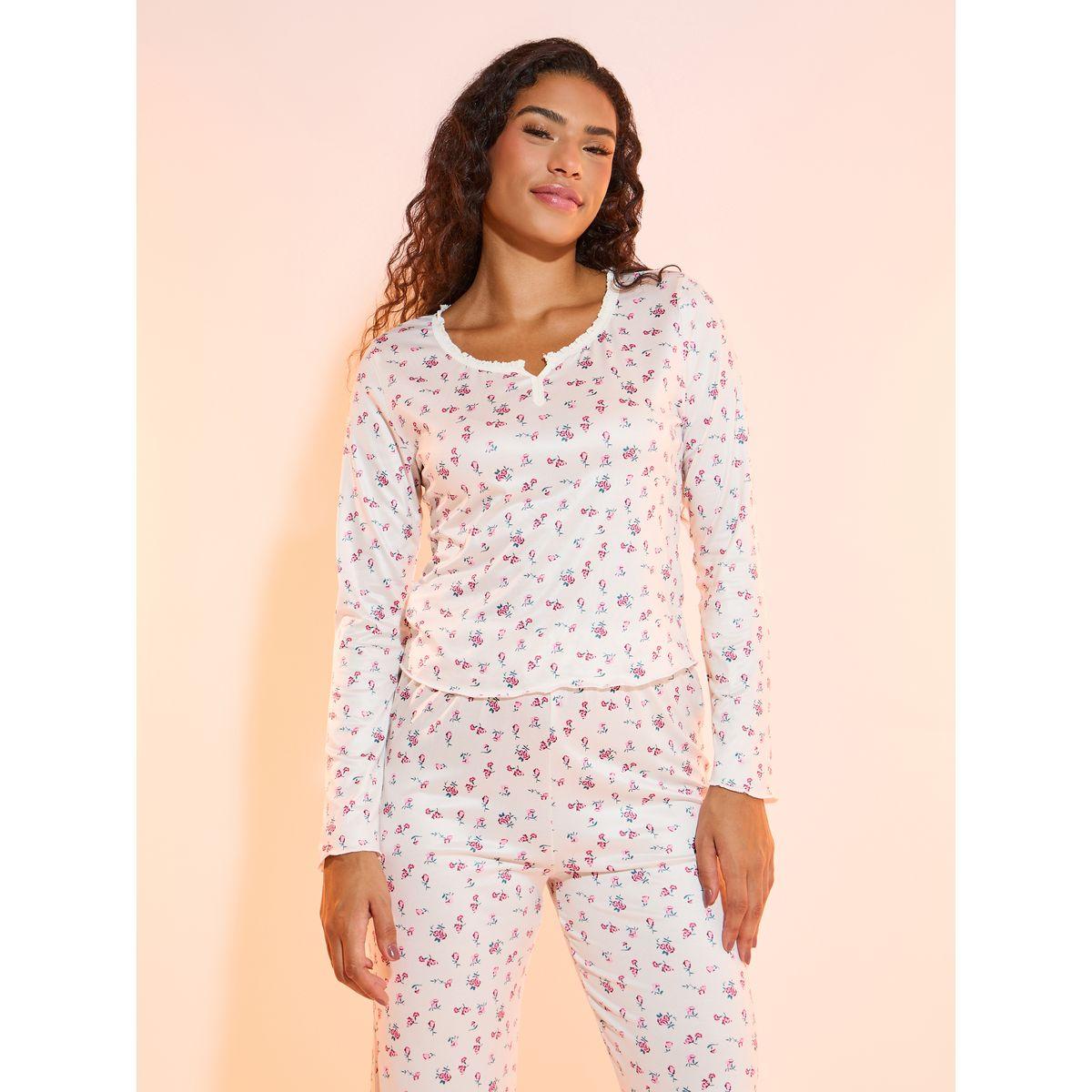 Take Two Ditsy Print Top and Pyjama Set-women-clothing-nightwear-pyjamas-longsets-image-2