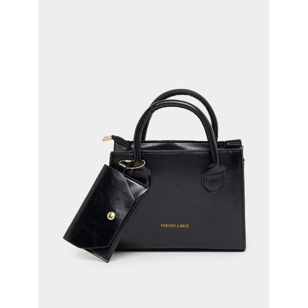 Styli Textured Satchel Bag with Adjustable Strap-women-bagsandwallets-handbags-image-1