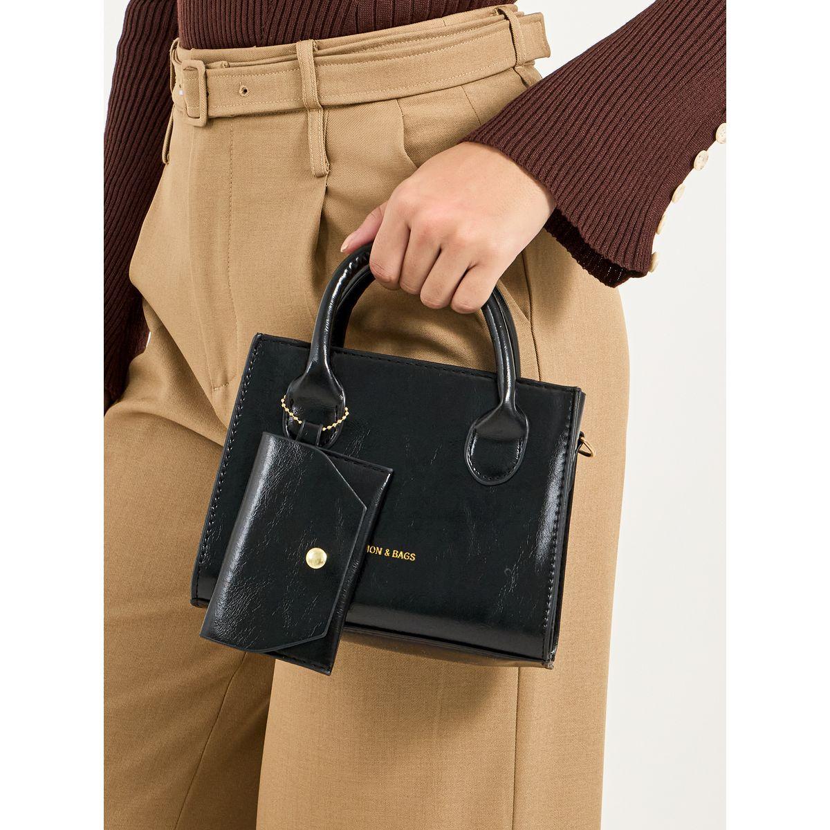 Styli Textured Satchel Bag with Adjustable Strap-women-bagsandwallets-handbags-image-3