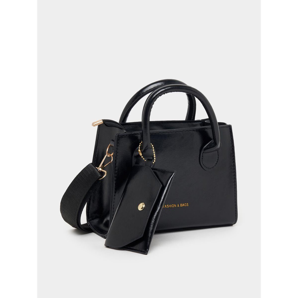 Styli Textured Satchel Bag with Adjustable Strap-women-bagsandwallets-handbags-image-4