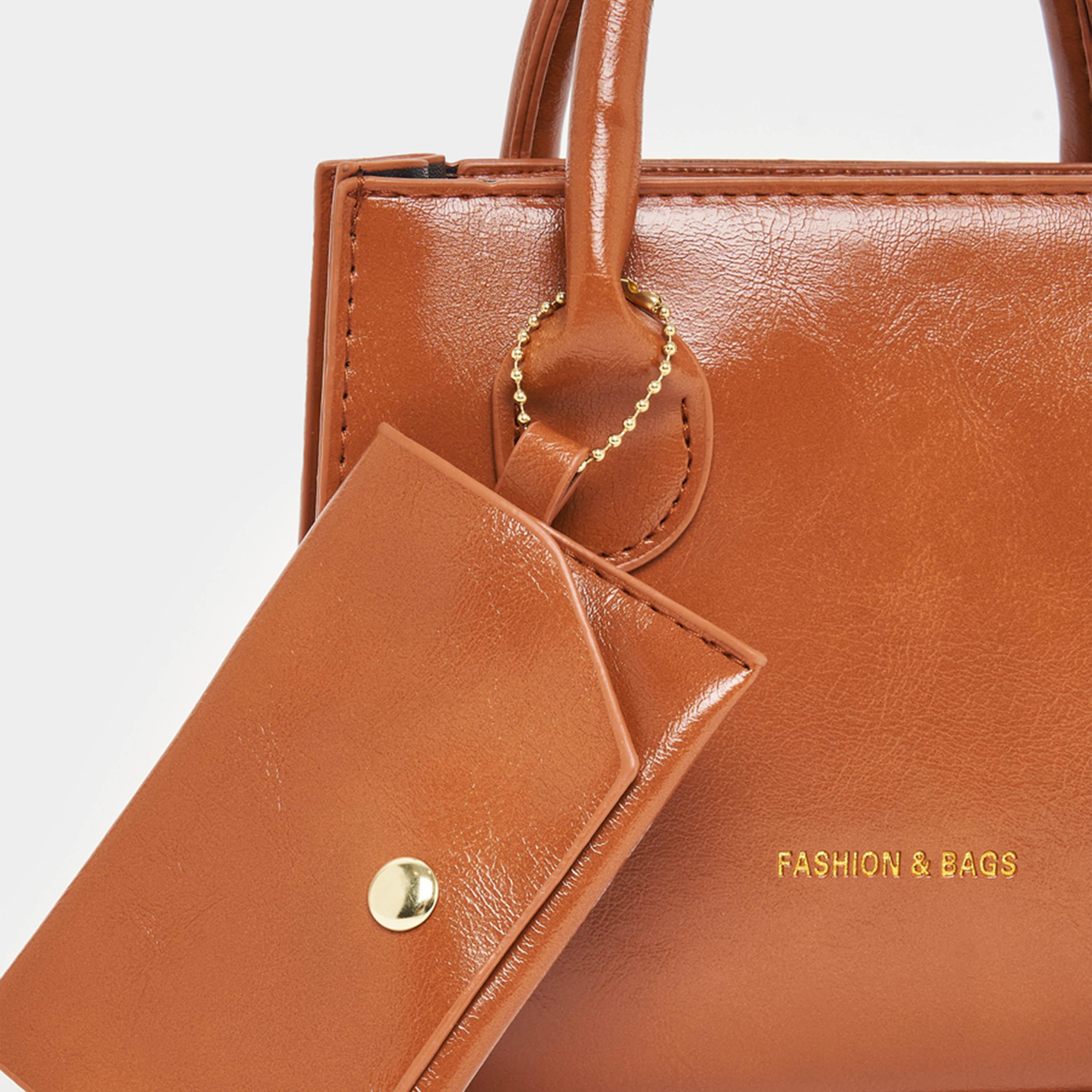Styli Textured Satchel Bag with Adjustable Strap-women-bagsandwallets-handbags-image-5