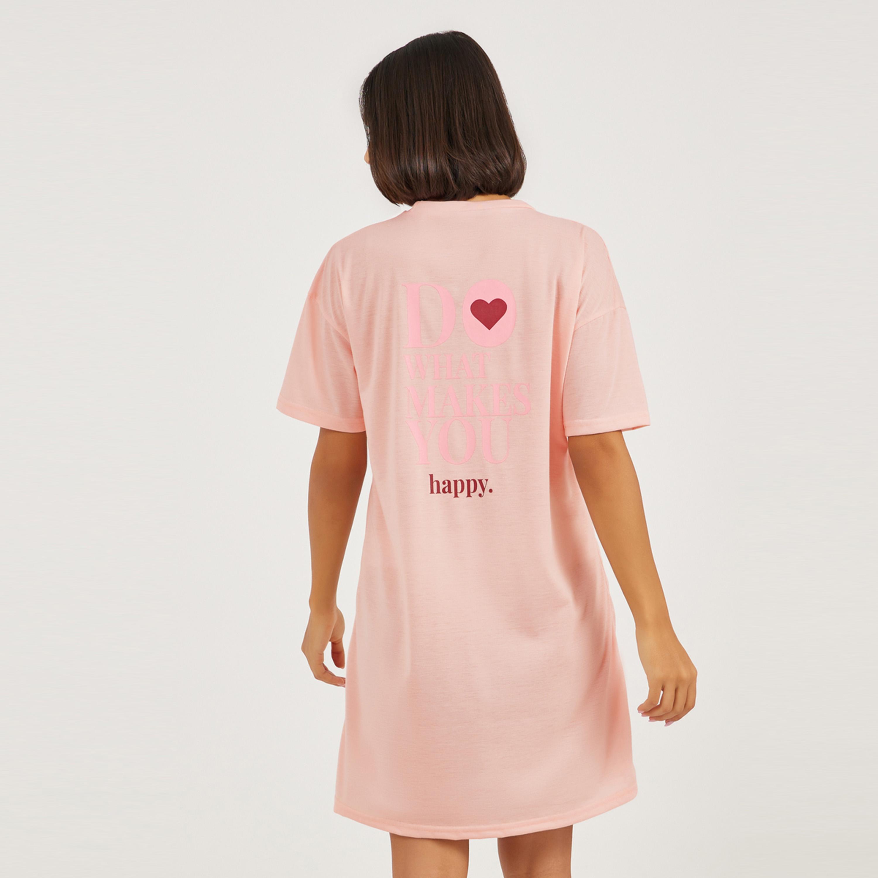 ستايلي - قميص نوم بطباعة جرافيكية مع أكتاف منسدلة أنوايند-women-clothing-nightwear-nighties-image-1
