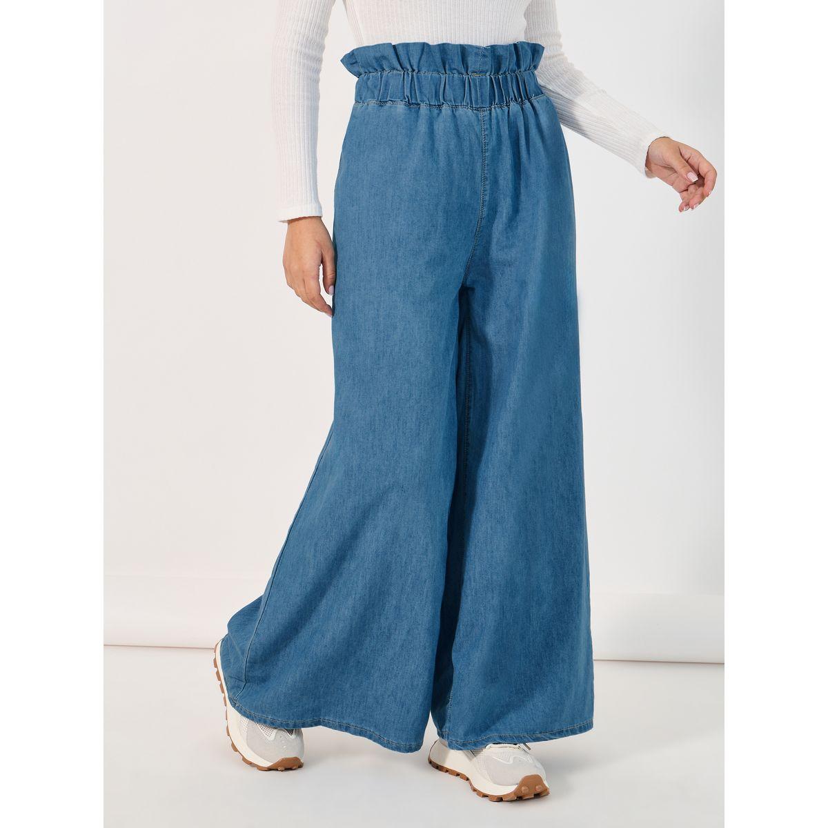 Styli High Rise Wide Leg Paper Bag Waist Jeans-women-clothing-bottoms-jeans-image-2