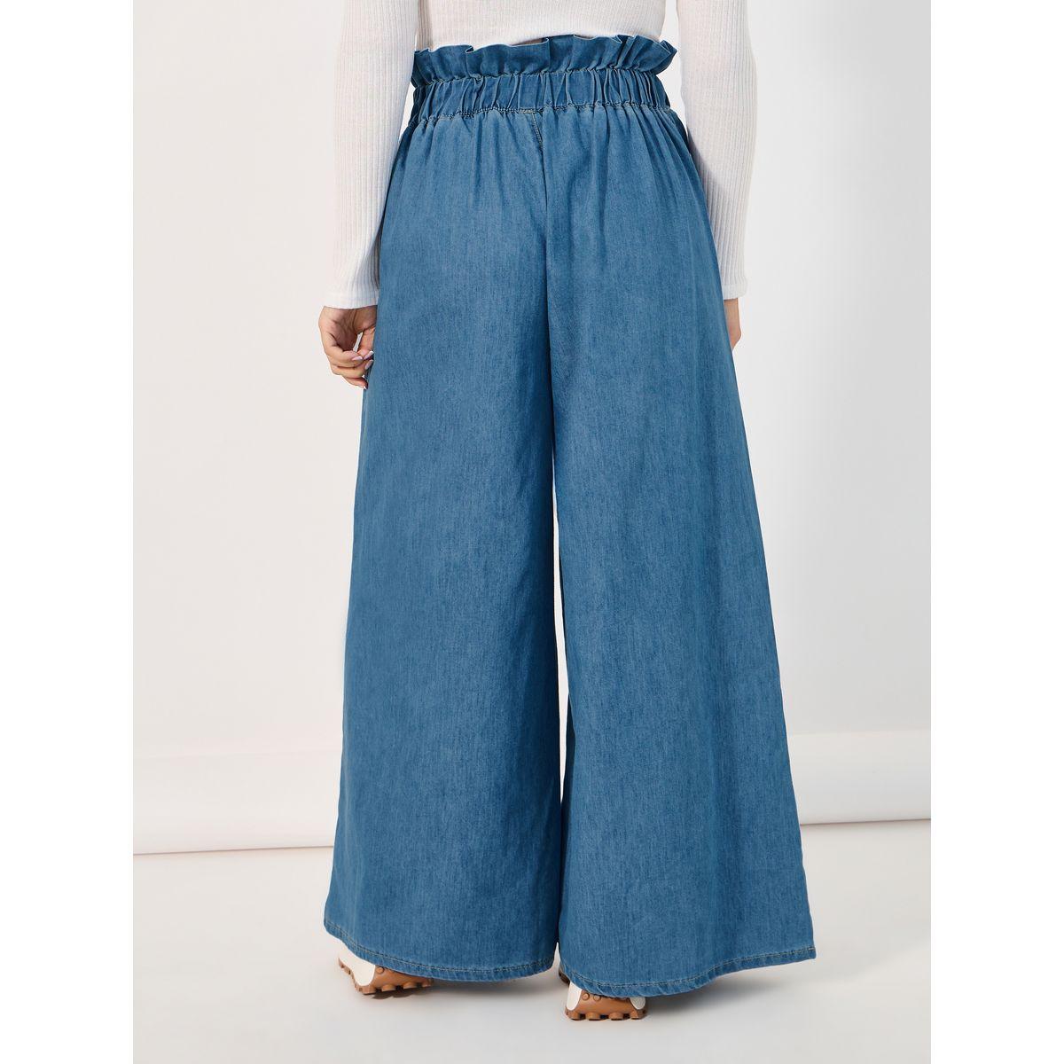 جينز بأرجل واسعة وخصر بيبر باغ-women-clothing-bottoms-jeans-image-4