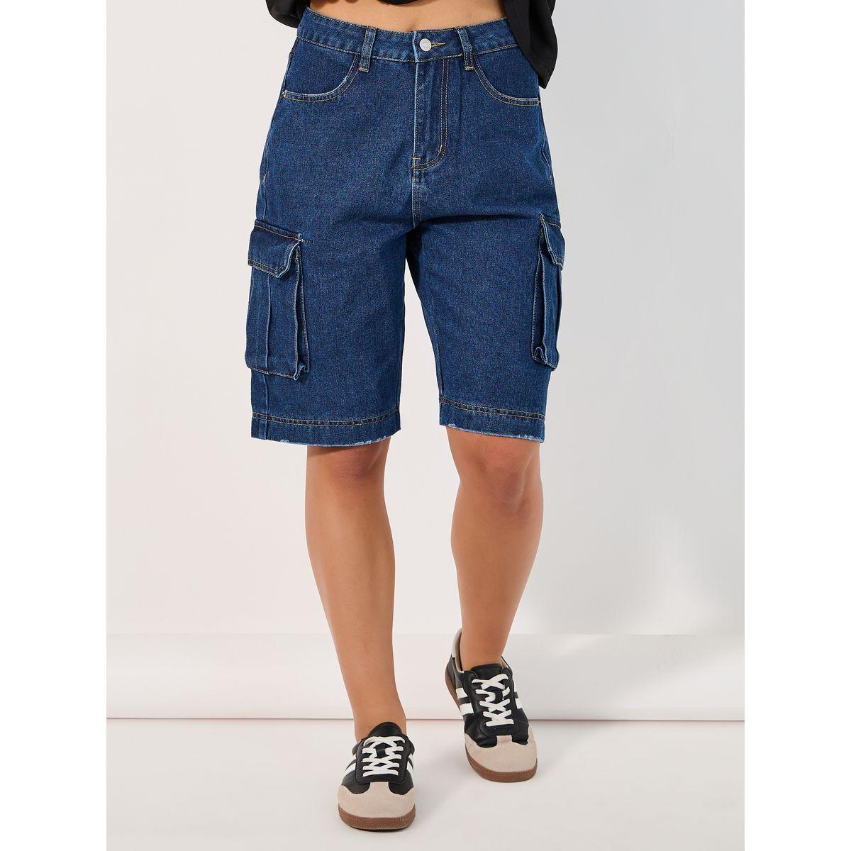 شورت كارجو دنيم بقصة مريحة-women-clothing-bottoms-shorts-image-3