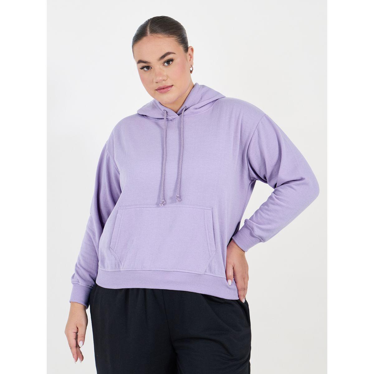 هودي سادة بمقاس كبير وقصة عادية-women-winterwear-hoodiesandsweatshirts-hoodies-image-1
