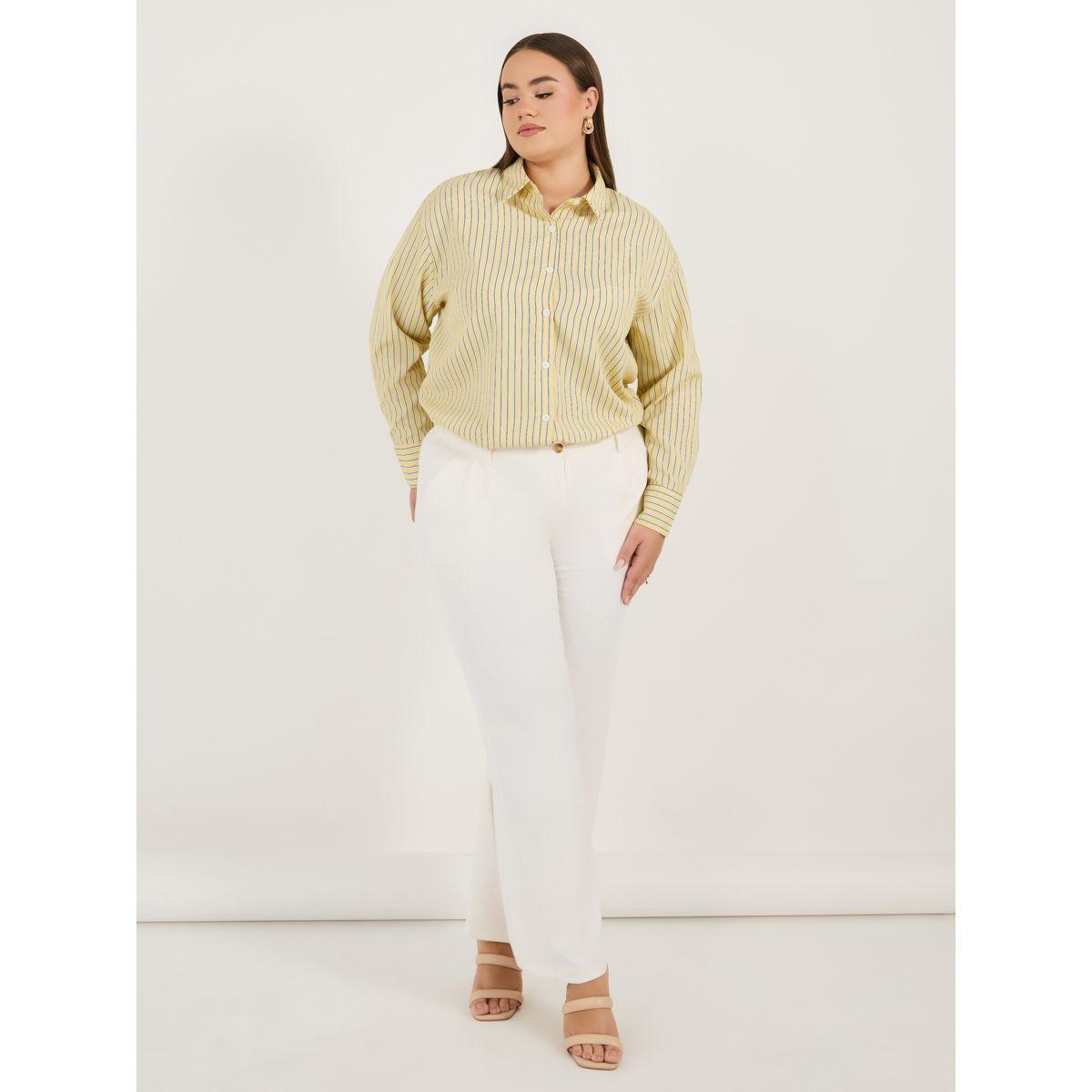 بلوزة فضفاضة بمقاس كبير وأكمام طويلة-women-clothing-shirtsandblouses-shirts-image-2