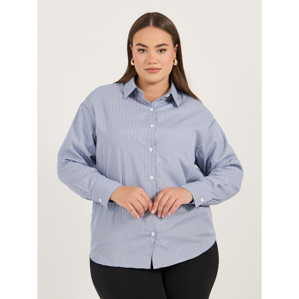 بلوزة فضفاضة بمقاس كبير وأكمام طويلة-women-clothing-shirtsandblouses-shirts-image-3