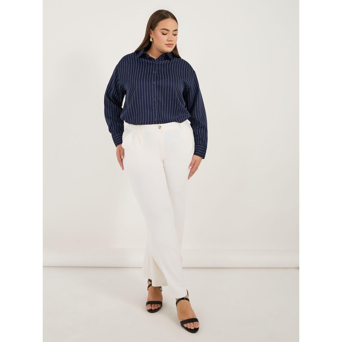 بلوزة فضفاضة بمقاس كبير وأكمام طويلة-women-clothing-shirtsandblouses-shirts-image-2