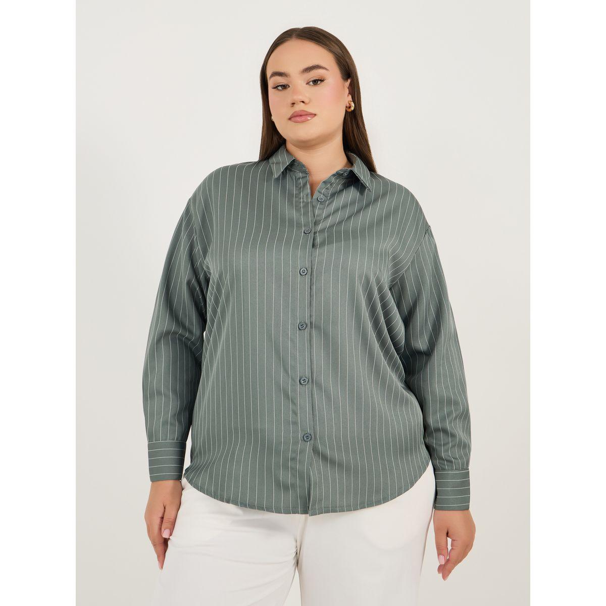 Styli Plus Size Oversized Striped Long Sleeve Shirt-women-clothing-shirtsandblouses-shirts-image-2