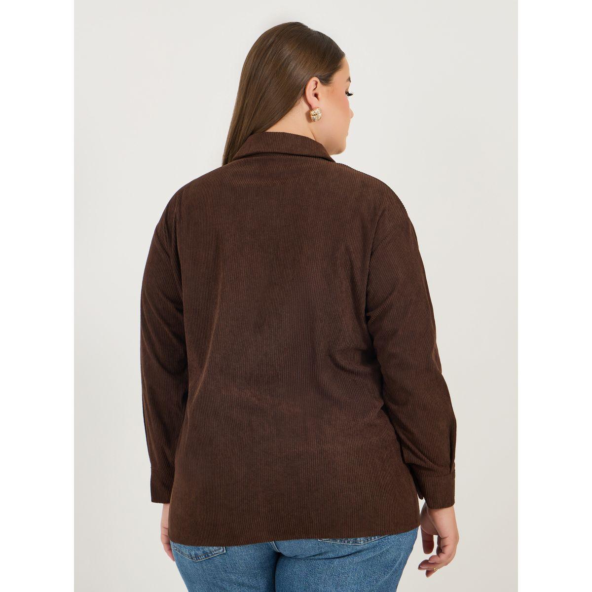 بلوزة كوردروي بمقاس كبير وأزرار معدنية-women-clothing-shirtsandblouses-shirts-image-4