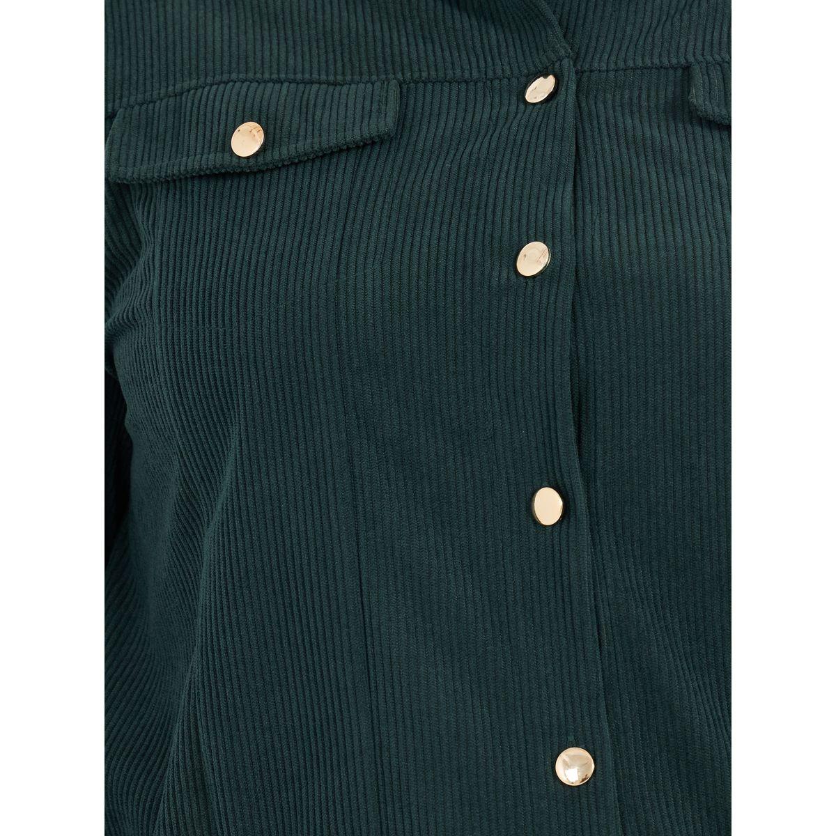 Styli Plus Size Chest Pocket Corduroy Shirt with Metal Buttons-women-clothing-shirtsandblouses-shirts-image-4