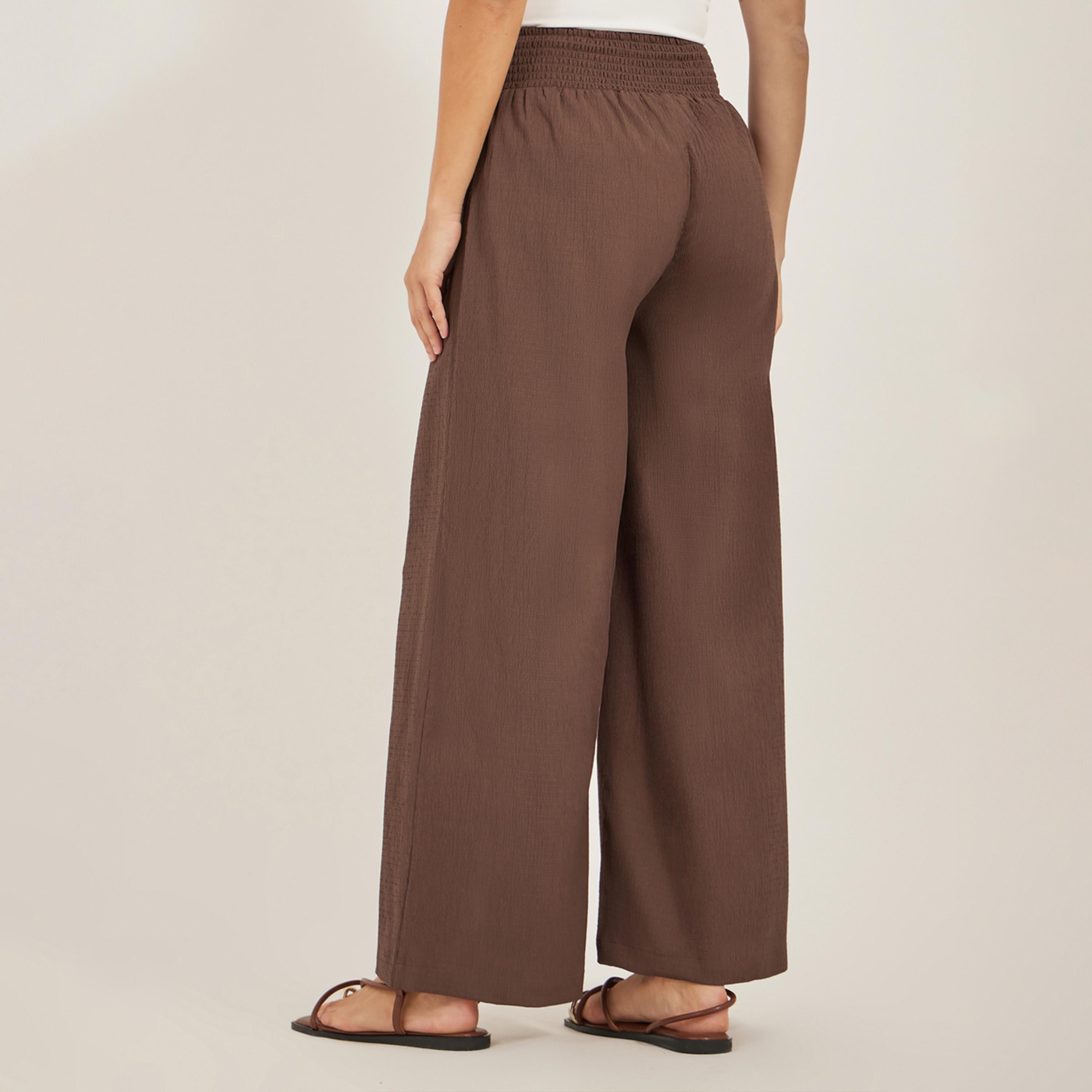 ستايلي - بنطال واسع الساق بحزام خصر مجعد-women-clothing-bottoms-trousers-image-4