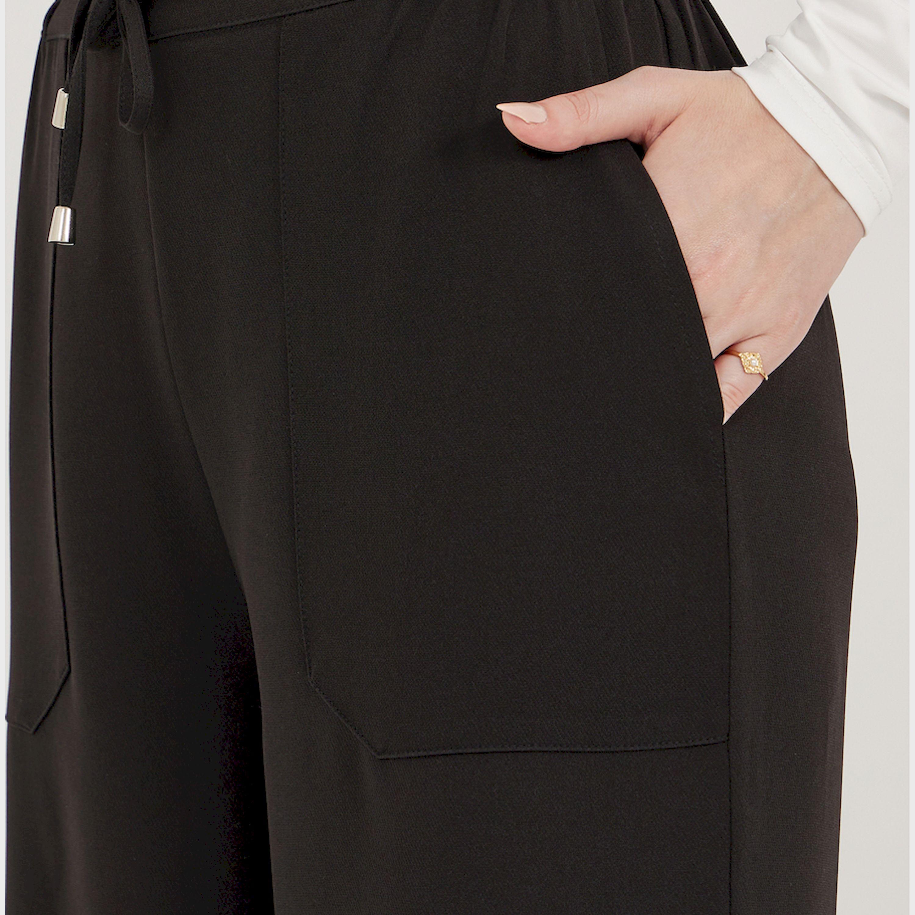 ستايلي - بنطال بخصر مرتفع وقصة ضيقة مع حزام خصر برباط-women-clothing-bottoms-trousers-image-3