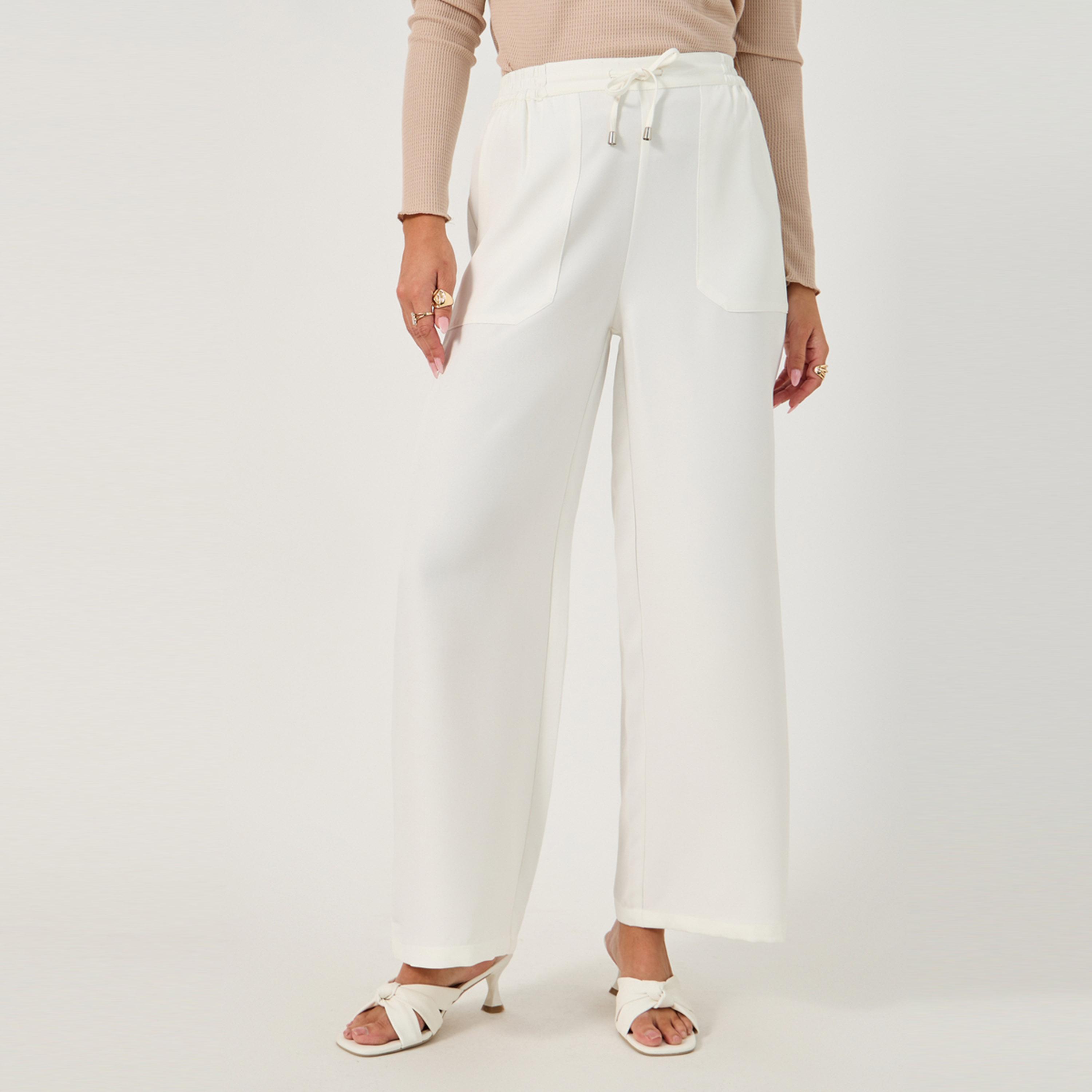 Styli High Rise Tapered Pants with Drawstring Waistband Detail-women-clothing-bottoms-trousers-image-2