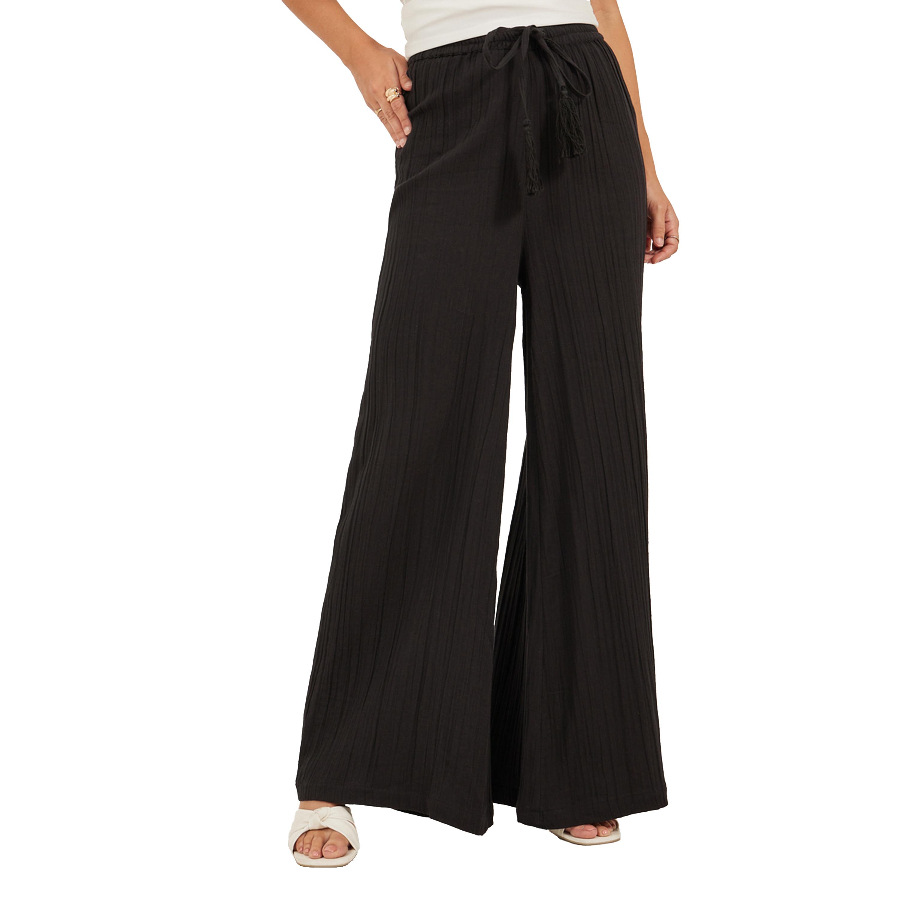 ستايلي - بنطال جينز واسع الساق بخصر مرتفع وجيوب-women-clothing-bottoms-trousers-image-2