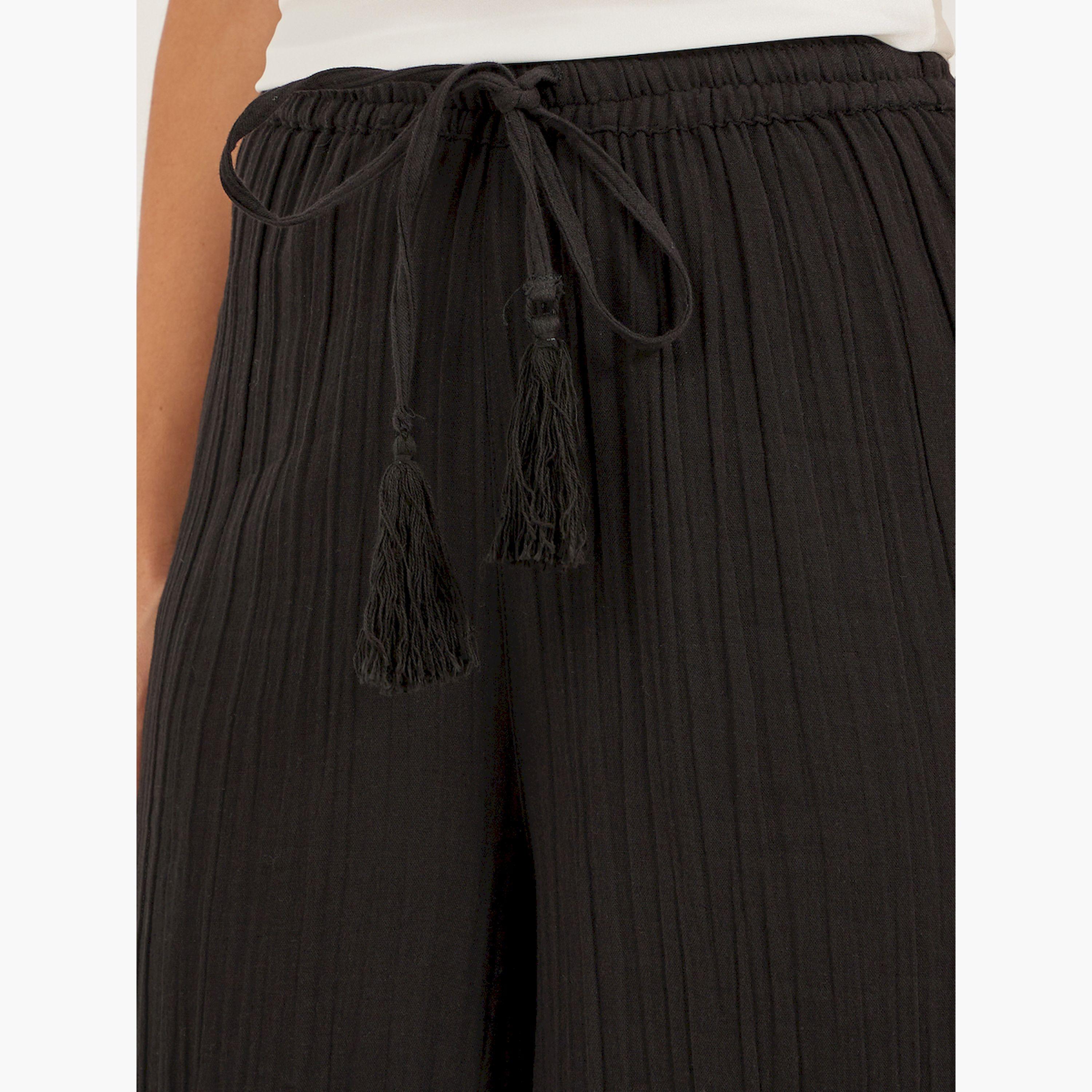 ستايلي - بنطال جينز واسع الساق بخصر مرتفع وجيوب-women-clothing-bottoms-trousers-image-3