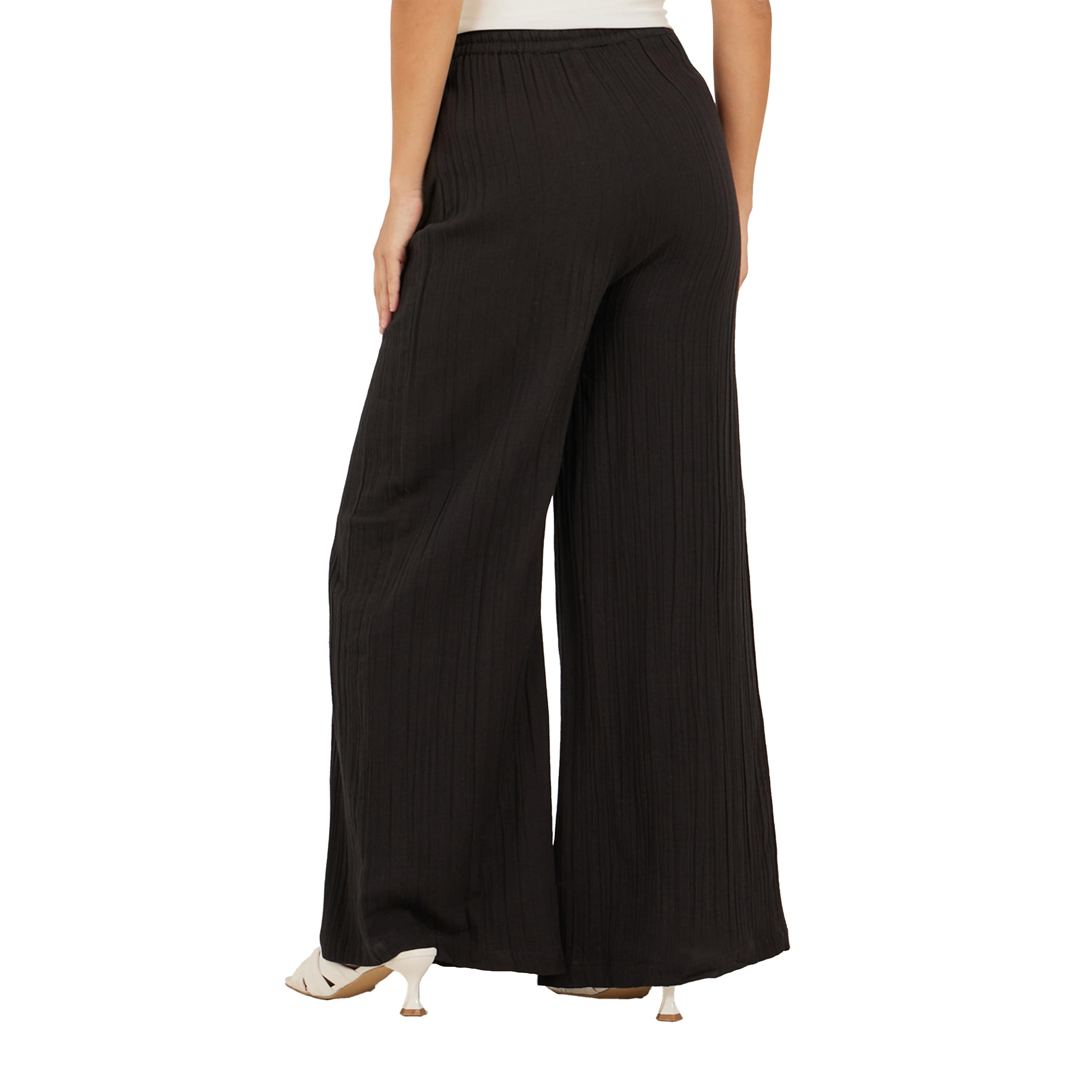 ستايلي - بنطال جينز واسع الساق بخصر مرتفع وجيوب-women-clothing-bottoms-trousers-image-4