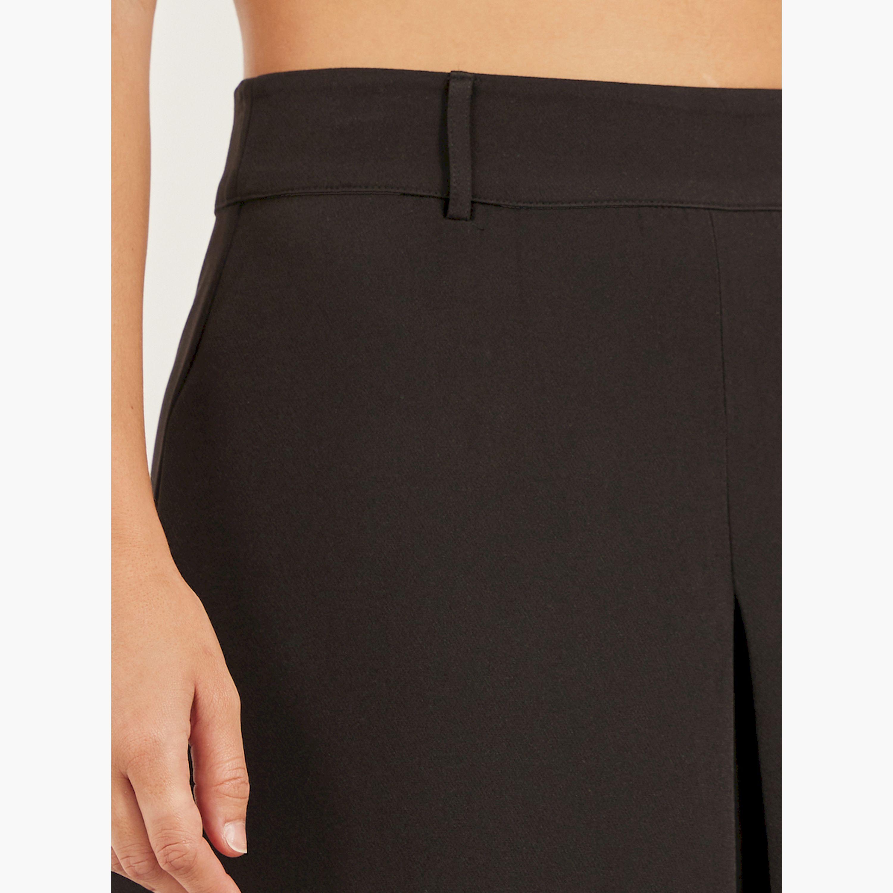 ستايلي - تنورة ميدي بقصة A-line وكسرات مع تفاصيل حلقة الحزام-women-clothing-bottoms-skirts-image-3