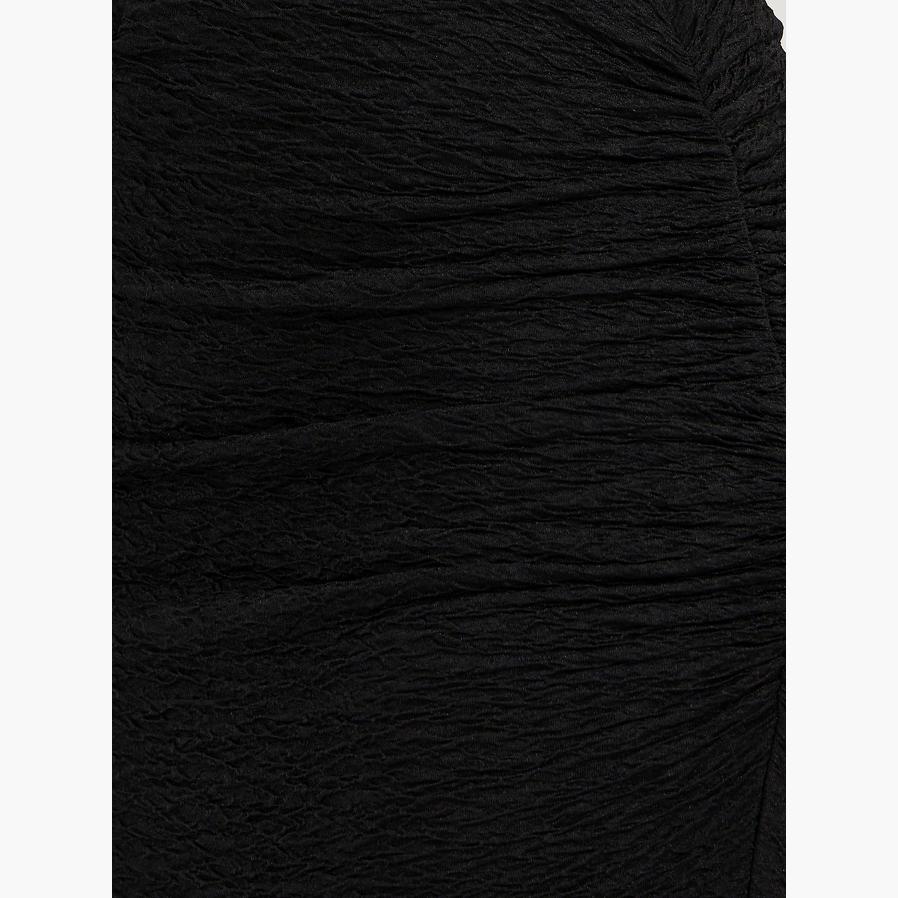 Styli Textured Knit Bodycon Maxi Skirt with Gathered Detail-women-clothing-bottoms-skirts-image-3