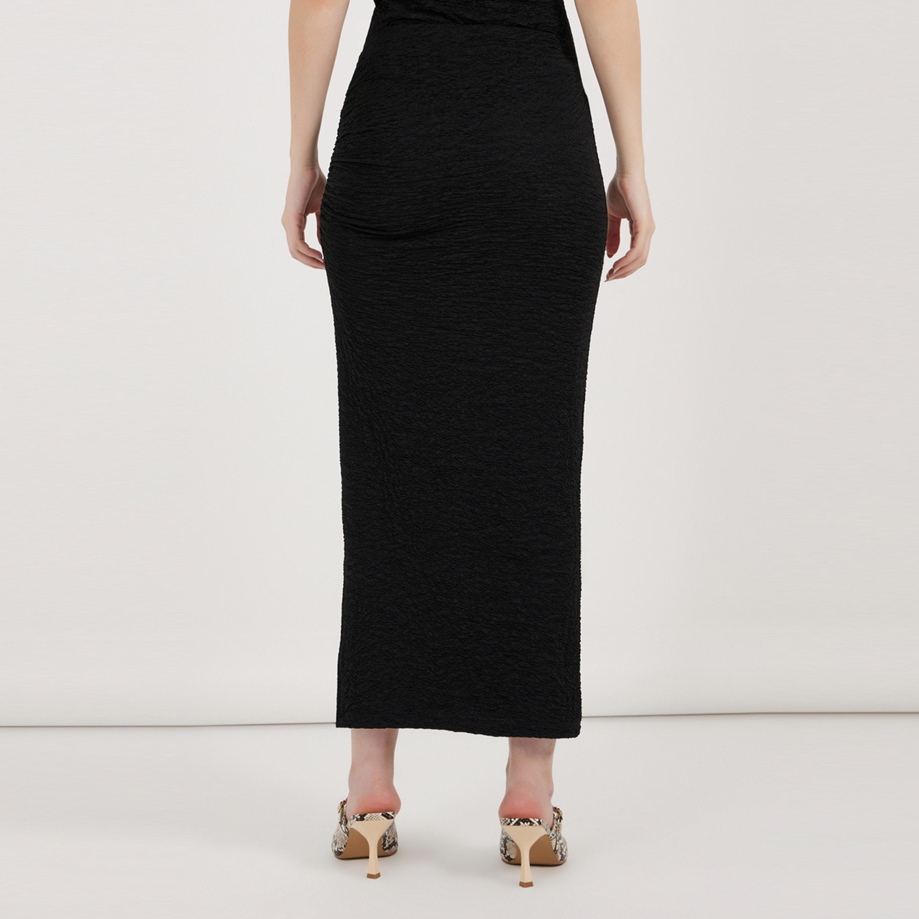 Styli Textured Knit Bodycon Maxi Skirt with Gathered Detail-women-clothing-bottoms-skirts-image-4