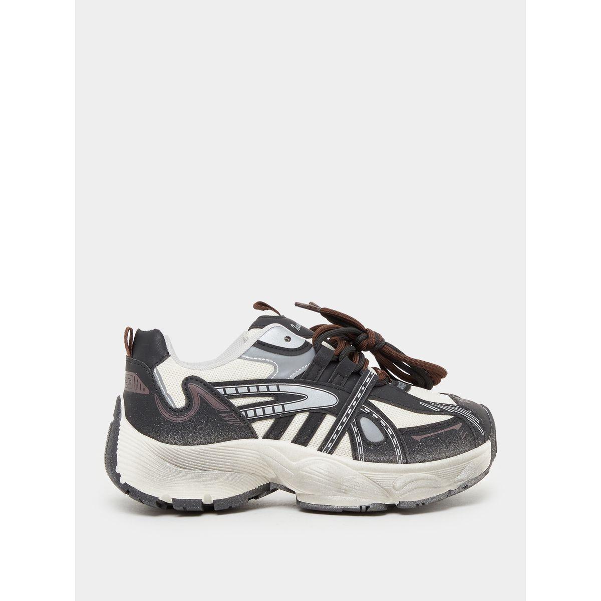 Styli Mesh Chunky Sole Lace-Up Sneakers-women-shoes-sneakers-image-2