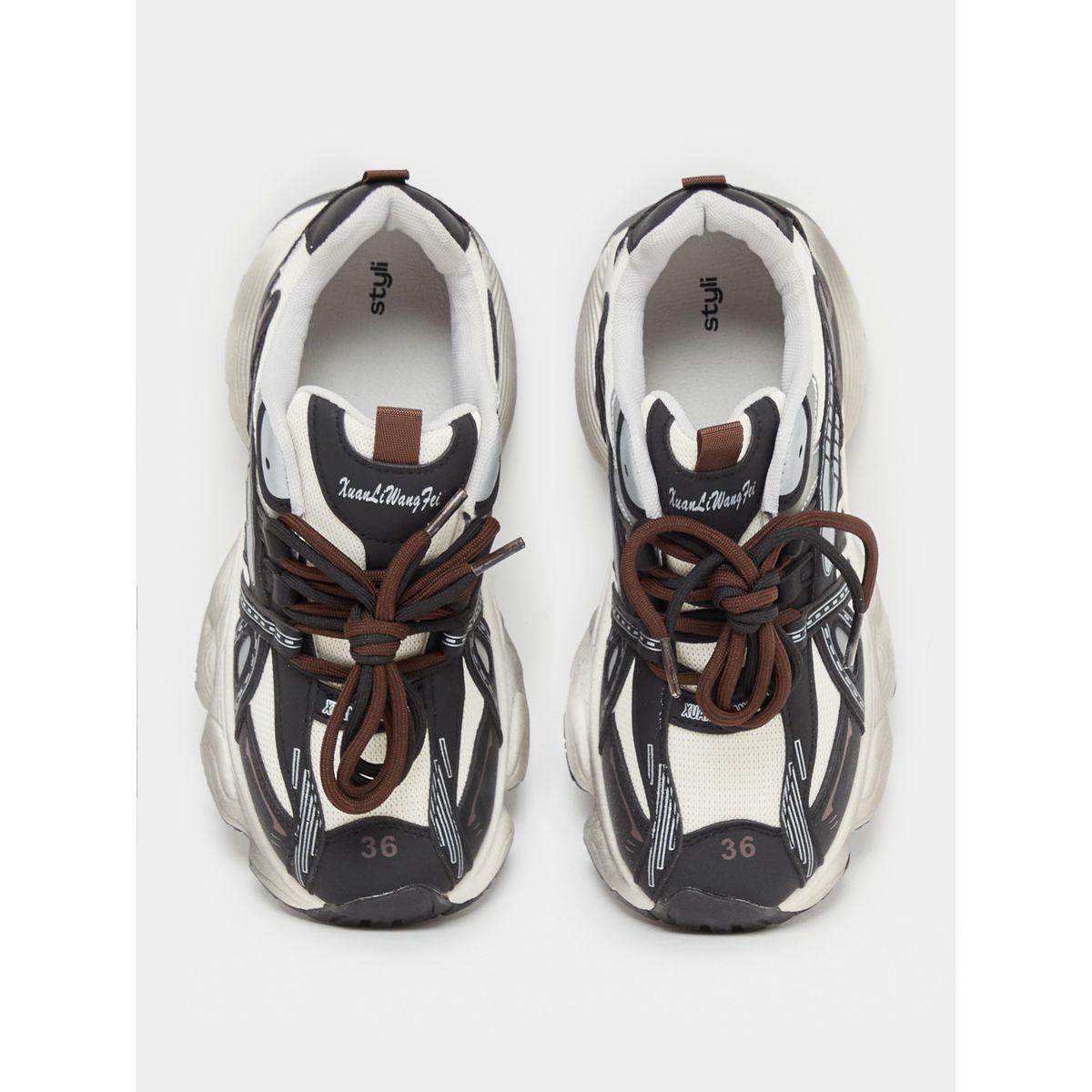 Styli Mesh Chunky Sole Lace-Up Sneakers-women-shoes-sneakers-image-6