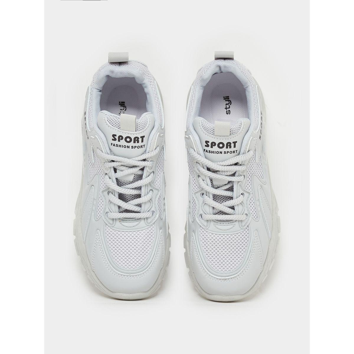 Styli Textured Lace-Up Chunky Retro Sneakers-women-shoes-sneakers-image-6