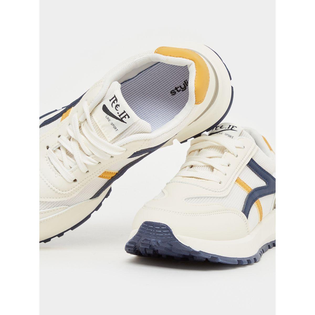 Styli Textured Lace-Up Tennis Sole Sneakers-women-shoes-sneakers-image-4