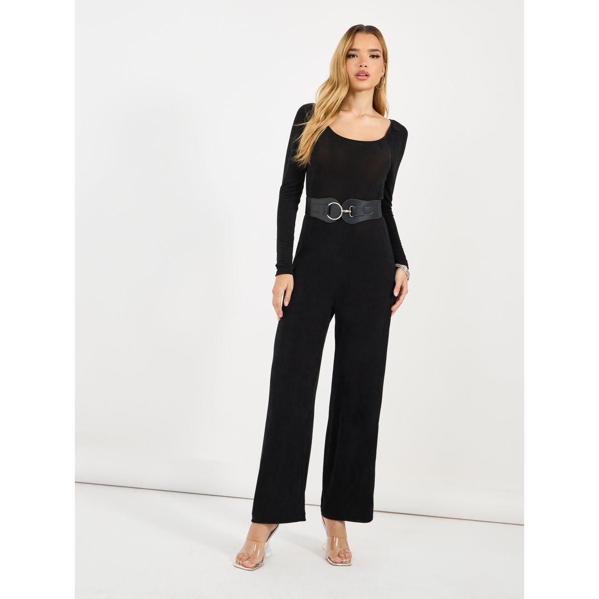 جمبسوت سادة بأرجل واسعة وأكمام طويلة-women-clothing-jumpsuits-image-1