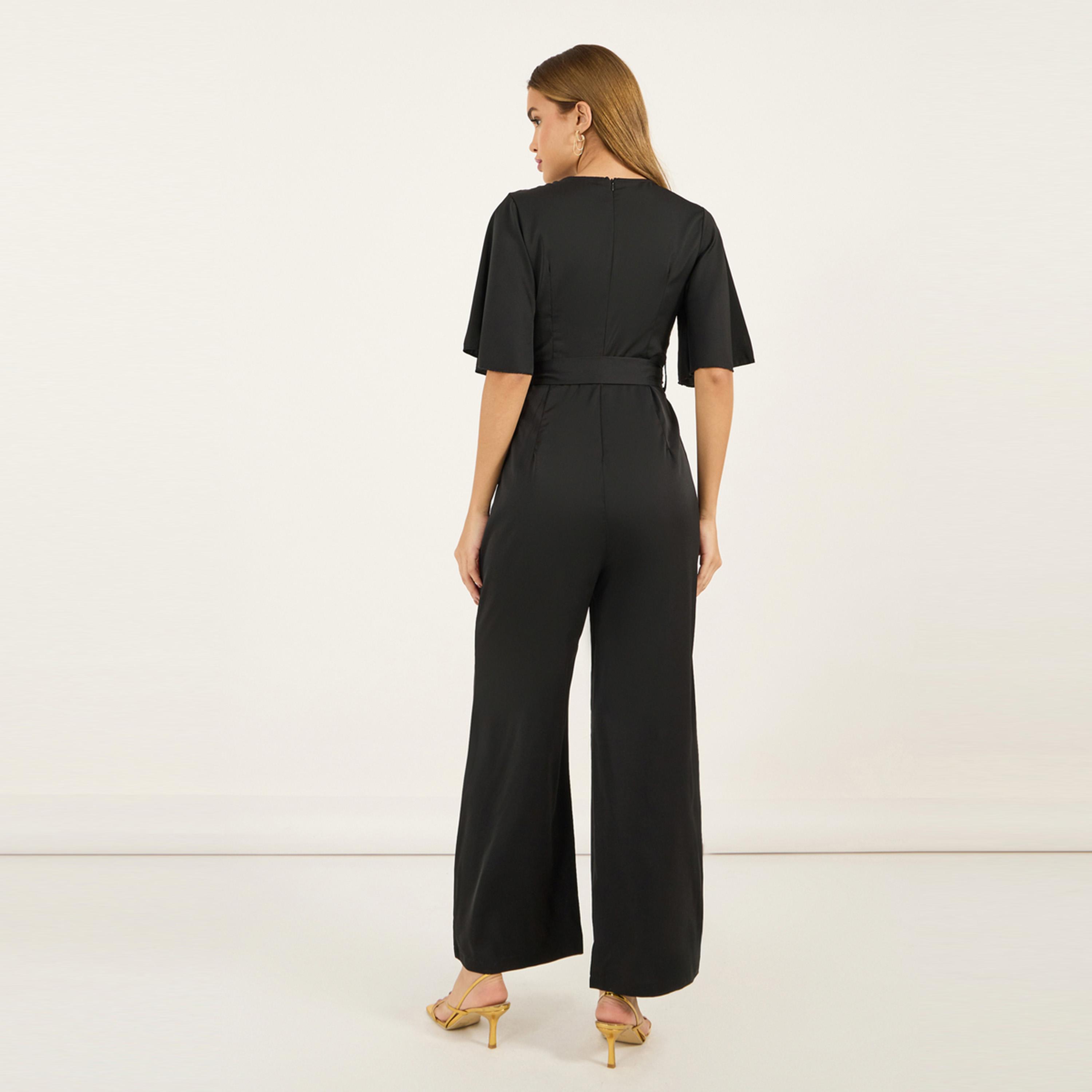 Styli Embroidered Panel Wide Leg Jumpsuit with Tie Belt-women-clothing-jumpsuits-image-4
