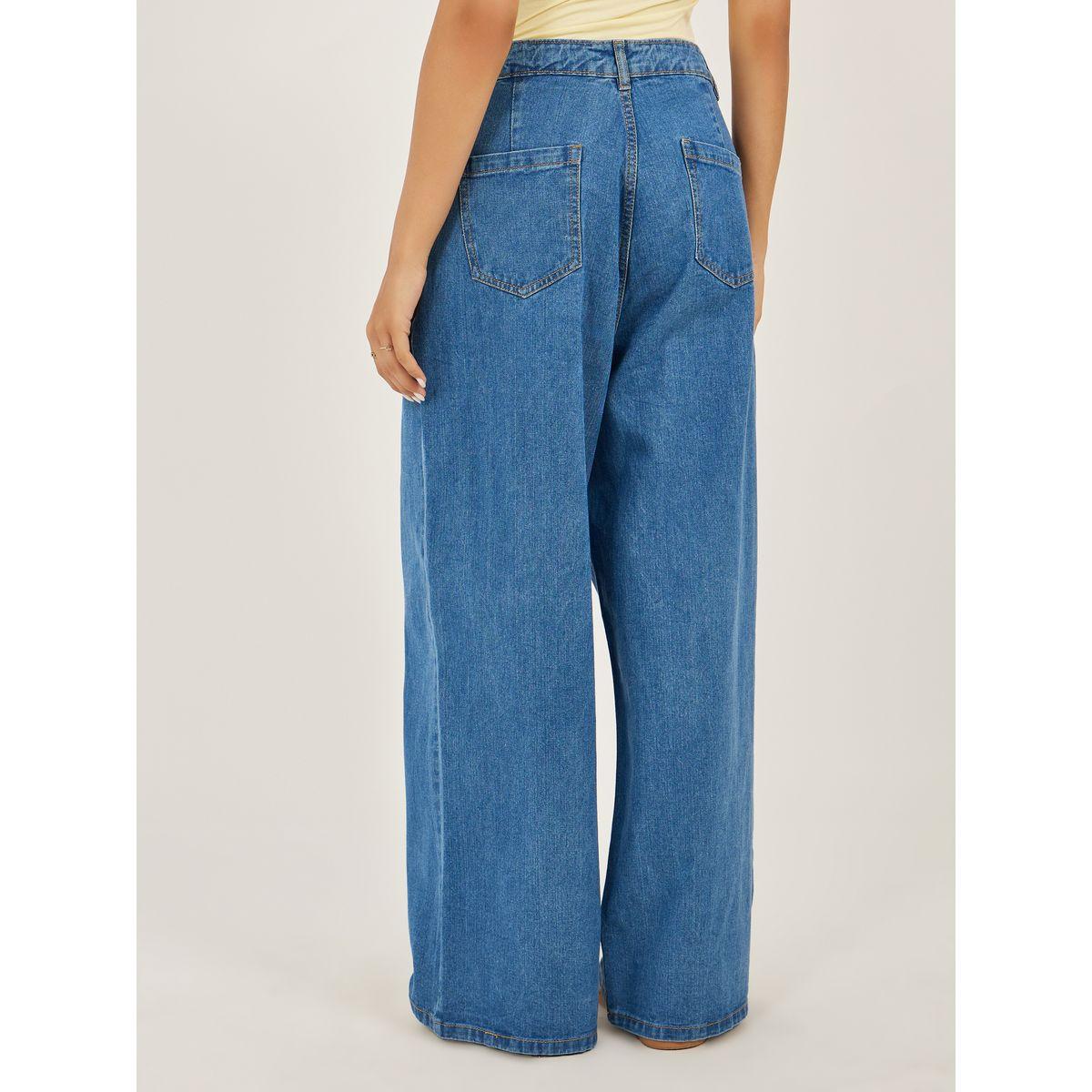 جينز بأرجل واسعة وخصر متوسط مع كسرات-women-clothing-bottoms-jeans-image-4