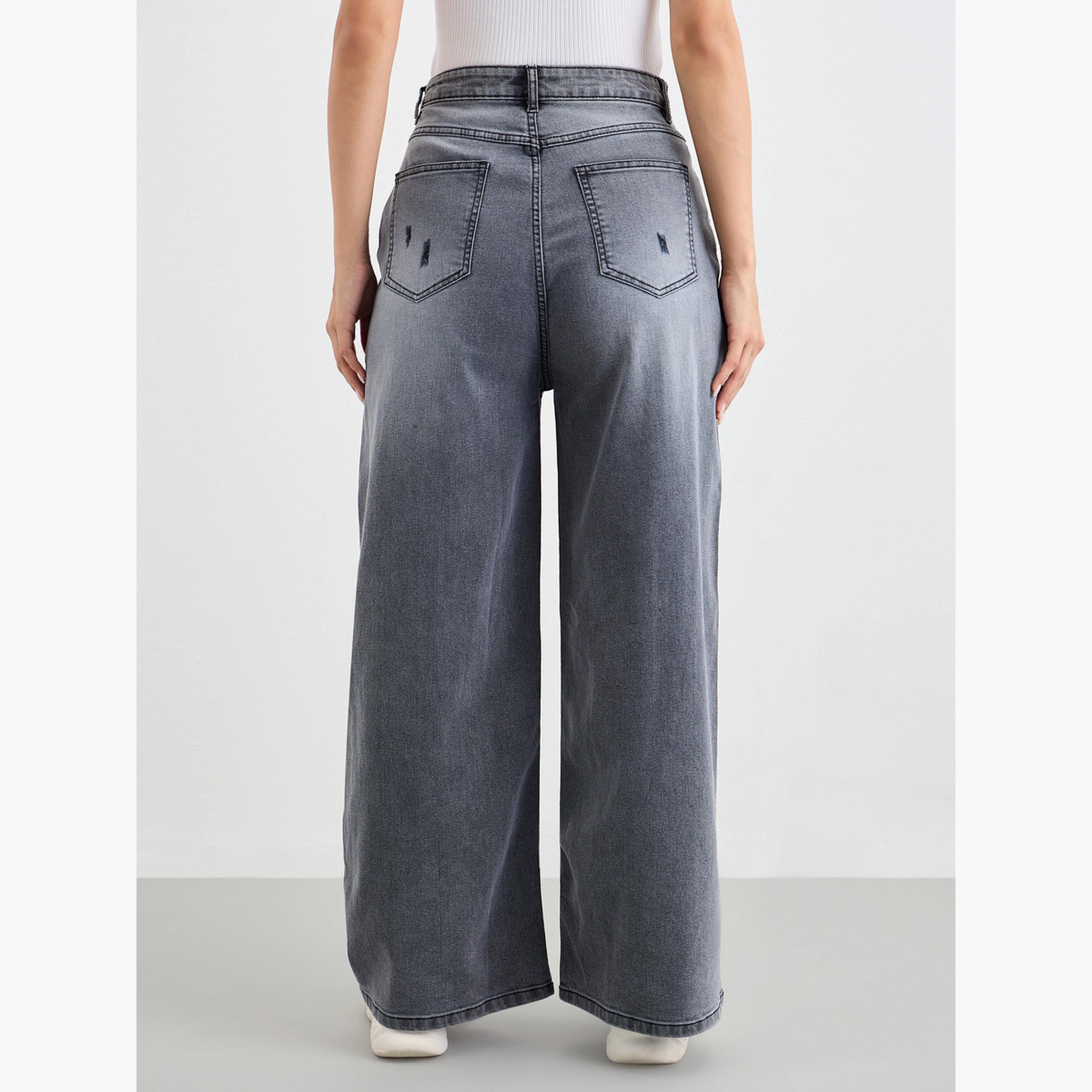 Styli Women Grey Wide Leg Jeans-women-clothing-bottoms-jeans-image-4