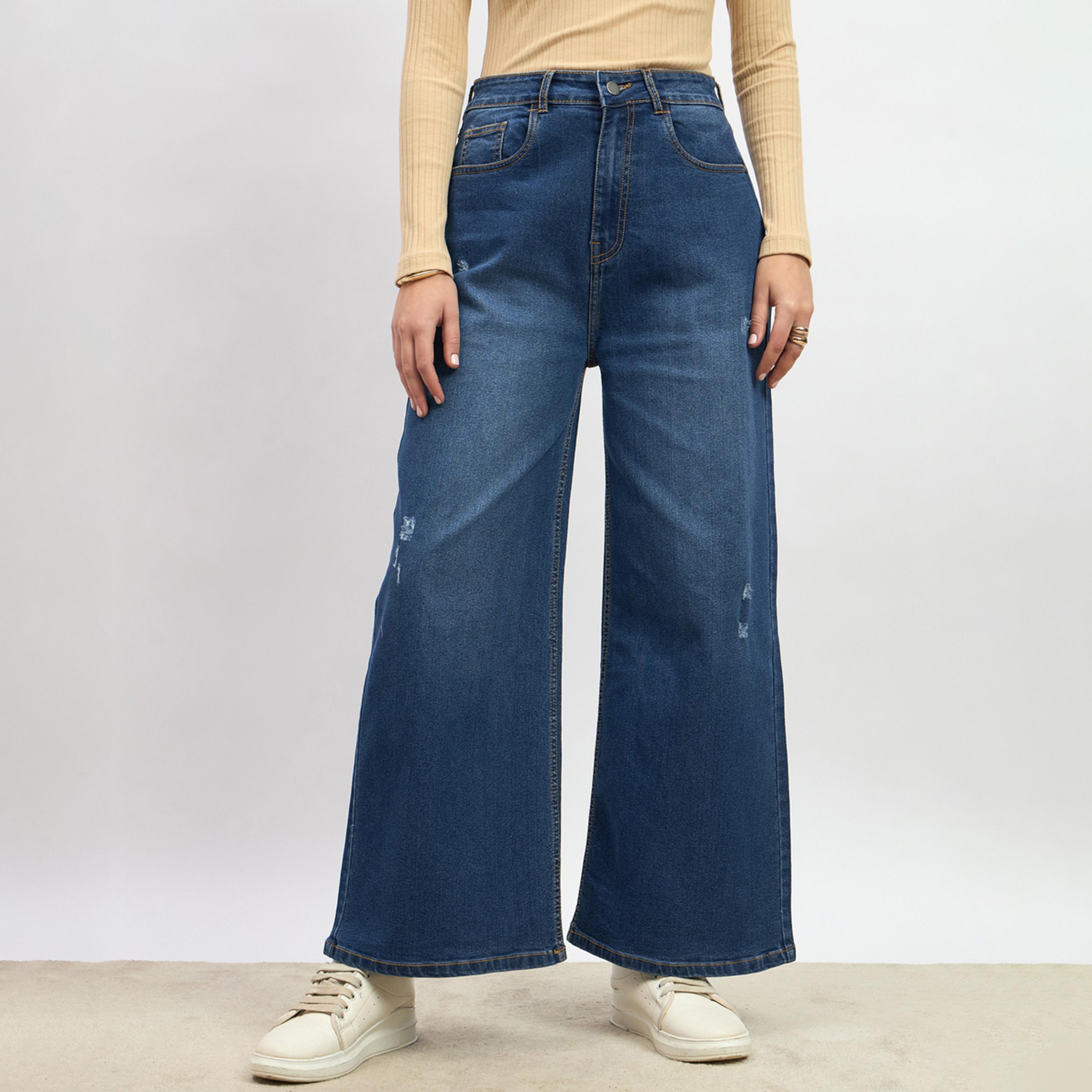 Styli Mid Rise Distressed Wide Leg Jeans-women-clothing-bottoms-jeans-image-2