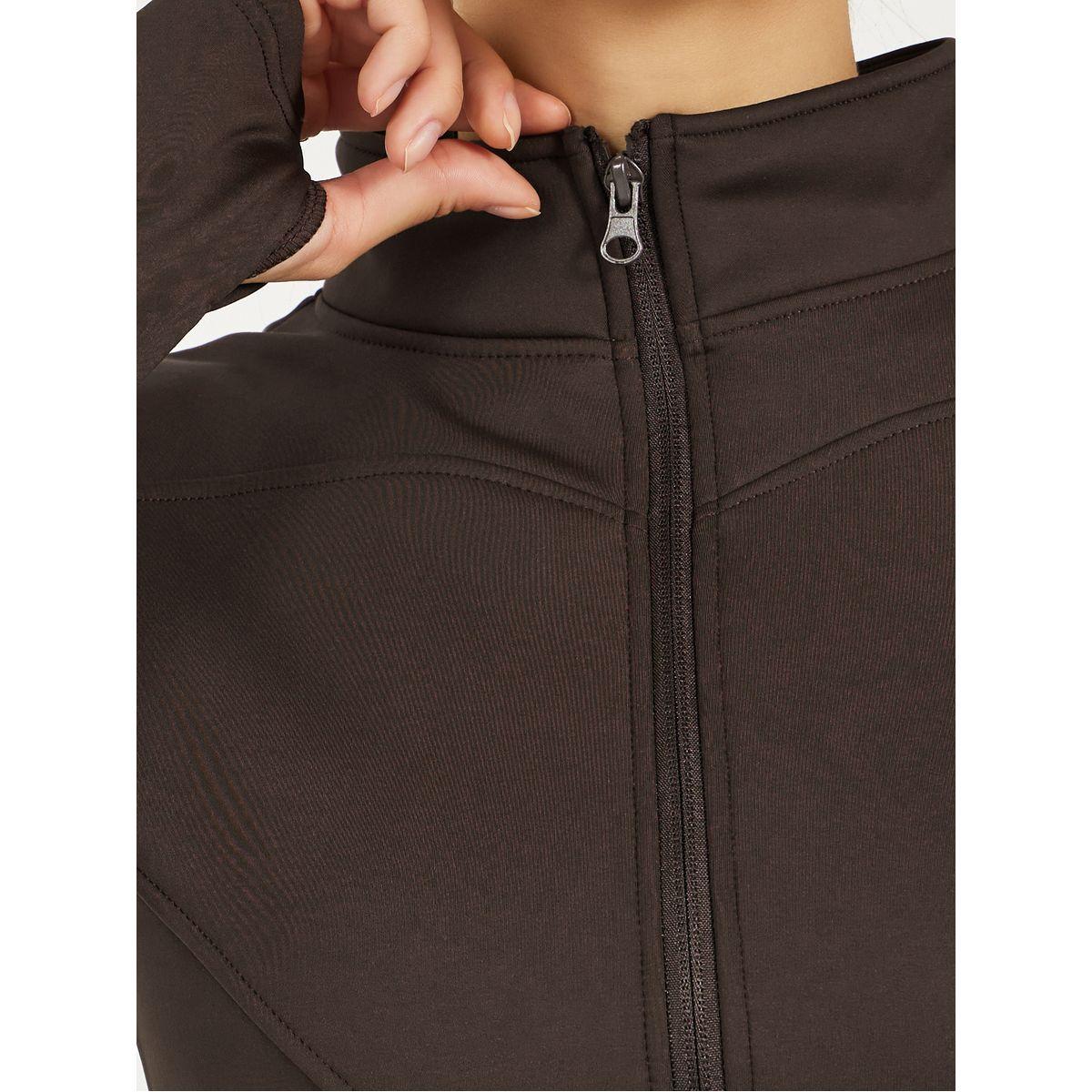 Fleece Lining Contour Detail Zip Up Jacket-women-clothing-sportswearandactivewear-coatsandjackets-jackets-image-3