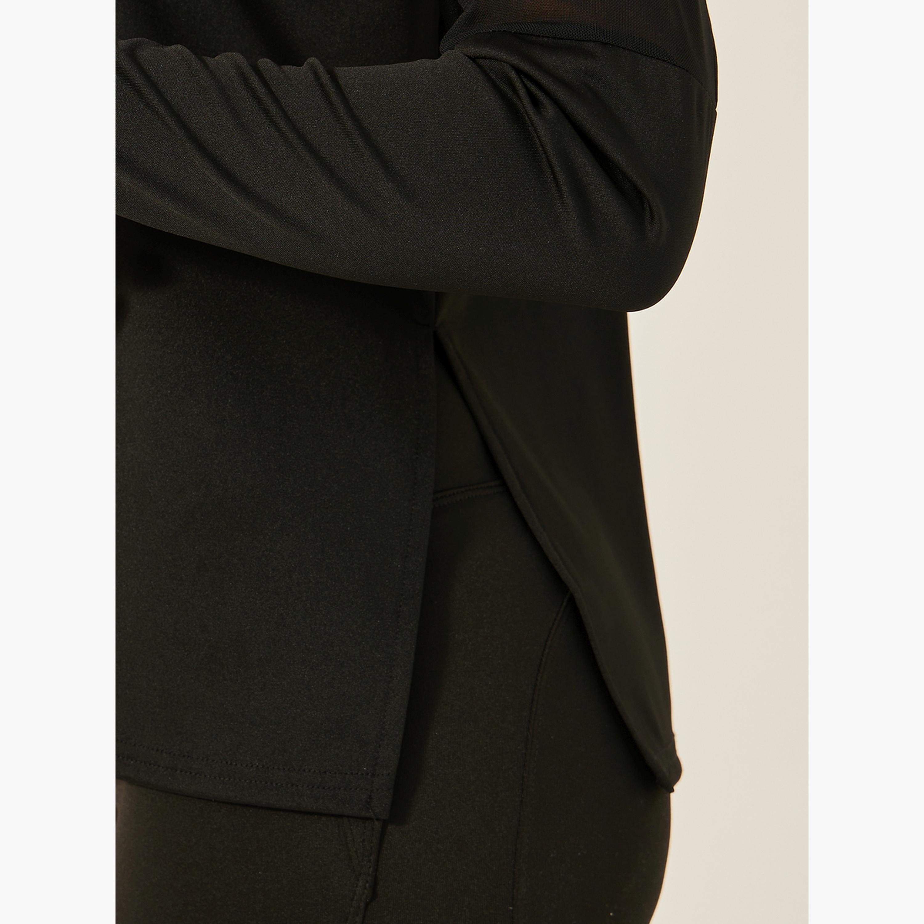 Styli Mesh Insert Side Slit Long Sleeve Top-sports-women-clothing-tshirtsandvests-image-3