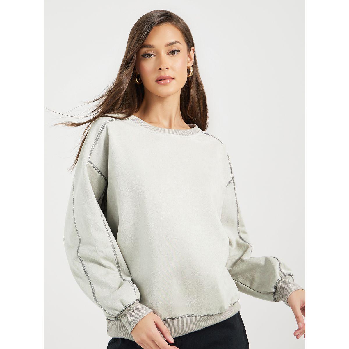 Styli Overlock Seam Regular Fit Sweatshirt-women-winterwear-hoodiesandsweatshirts-sweatshirts-image-1