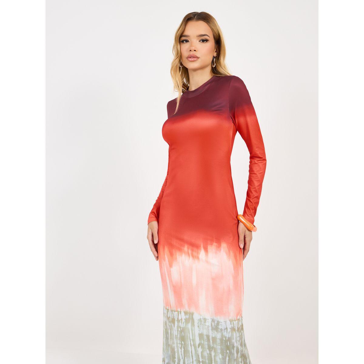 فستان بديكون طويل بنمط كتل الالوان-women-clothing-dresses-image-2