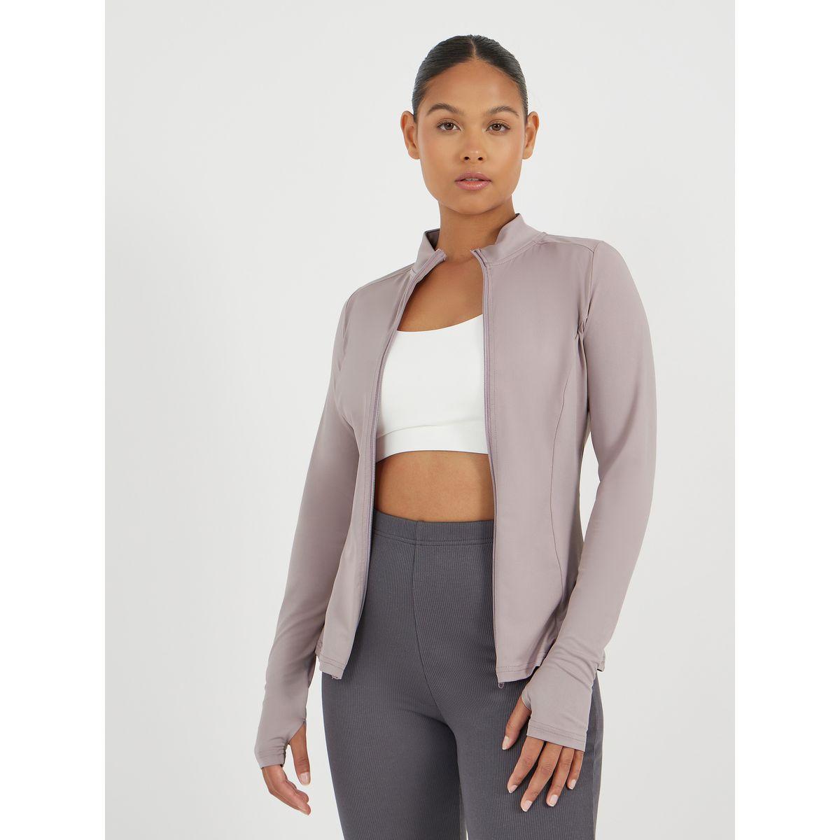 Shoulder Gradient Mesh Detail Zip Up Jacket-women-clothing-sportswearandactivewear-tshirtsandvests-image-3